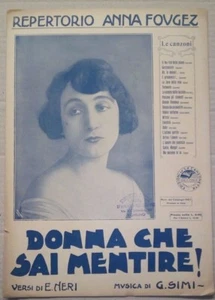 SELTENE MUSIKPARTITUR VON 1925, FRAU, DIE LÜGEN KANN, REPERTOIRE ANNA FOUGEZ - Bild 1 von 1