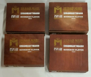 Cajas de cigarros M by Macanudo madera sabor BOURBON escondite guitarra artesanal ~ Lote de 4 - Imagen 1 de 5