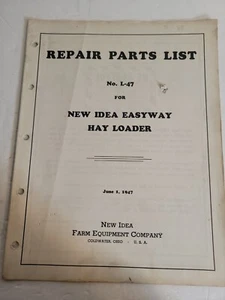Vintage 1947 New Idea Easyway Heulader Reparatur Teileliste Handbuch - Bild 1 von 5