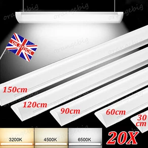 5FT LED Strip Lights Batten Tube Light Office Shop Garage Ceiling Lamp Daylights - Picture 1 of 30