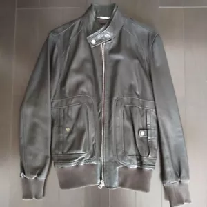 Dolce & Gabbana Dark Brown Leather Jacket Men's Stylish Italian Made Vintage JPN - Picture 1 of 8