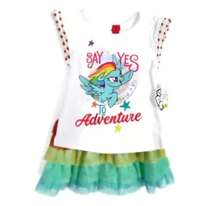 My Little Pony Girls Outfit 2T Rainbow Dash Shirt and Tutu Skort Set Sparkle - Picture 1 of 6