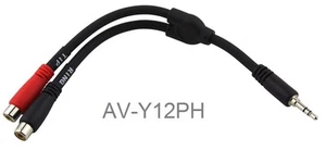 6-inch 3.5mm Stereo Male to Dual RCA Female Left/Right PigHog Y-Cable, AV-Y12PH - Picture 1 of 1