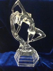 Royal Crystal Rock RCR Akt Tänzerin Statue Kunst Glas Frau Skulptur Italien 10 Zoll - Bild 1 von 7