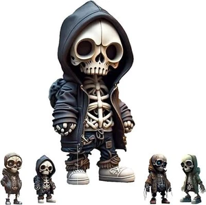 Geniales estatuillas de esqueleto muñeca esqueleto resina manualidades decoración interior y exterior - Imagen 1 de 22