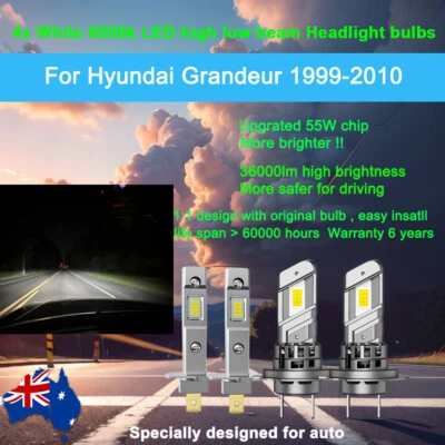 36000lm For Hyundai Grandeur 2000-2010 4X  Headlight kit Globe high low beam - image 1 of 4