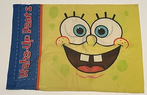 VTG Spongebob SquarePants Pillow Case Wake up Sleepy Pants Yellow Double Sided - Picture 1 of 13