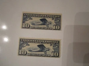 (2) U.S. AIRMAIL STAMP SCOTT C10 TEN CENT STAMPS - MINT NH SHINY GUM - Picture 1 of 3