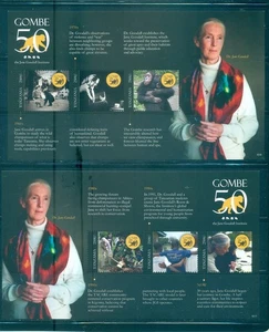 Tanzania - Sc# 2566-74. Jane Goodall & Chimpanzees 2010. MNH $58.00. - Imagen 1 de 2