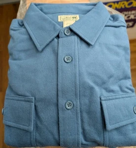 LL Bean Men’s Blue Chamois Cloth Flannel Long Sleeve Shirt Size XLT NWT - Bild 1 von 6