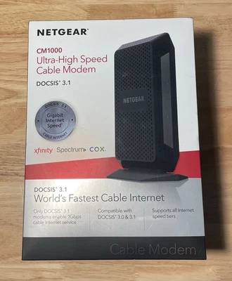 NETGEAR CM1000 Ultra High Speed DOCSIS 3.1 Cable Modem Black - Image 1 of 3