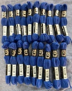 DMC Laine Colbert Tapestry Wool Crewel Yarn ~ 19 Skeins ~ 7030 Dark French Blue - Picture 1 of 6