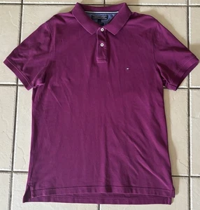 Camisa polo para hombre Tommy Hilfiger púrpura 100 % algodón talla grande - Imagen 1 de 7