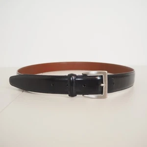 Coach eleganter Herrengürtel aus poliertem schwarzem Leder Gr. 36 5936 silberne Schnalle - Bild 1 von 11