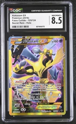 CGC 8.5 Alakazam EX 2016 Fates Collide 125/124 Secret Rare,Holo Pokemon Card - Image 1 of 2