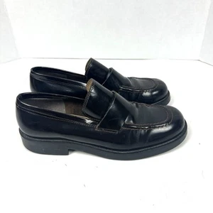 Vintage y2k Nine West Patent Leather Chunky Loafers Women 7 Preppy Academia 90s - Picture 1 of 10
