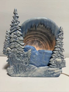 Vintage Tampa Bay Mold Co. Schlitten Pferd beleuchteter Hintergrund blau 1988 funktioniert - Bild 1 von 10