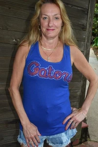 Florida Gators rhinestone  bling racer back  tank top  XS, S, M, L, XL, XXL - Picture 1 of 17