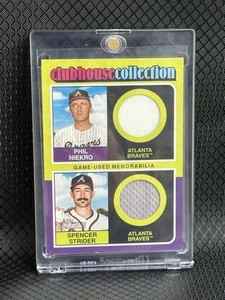 2024 Topps Heritage Phil Niekro Spencer Strider Dual Relic Patch 44/75 CCDR-NS - Picture 1 of 2