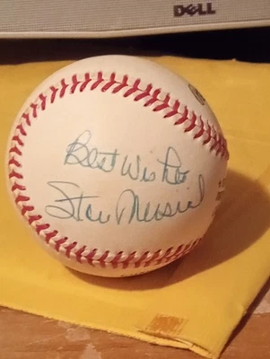 Stan Musial HOF VINTAGE  SIGNATURE Signed Inscribed Autographed Baseball RARE - Image 1 of 4