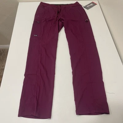 Grey's Anatomy Spandex-Stretch Kim Pants-Women's Scrubs Medium Wine - Image 1 of 3