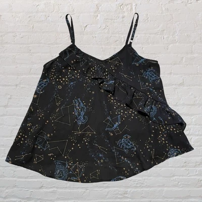 Torrid Babydoll Cami Tank Top 00 Astrología Celestial Gótica Bruja Boho Volantes Foto 1 de 4