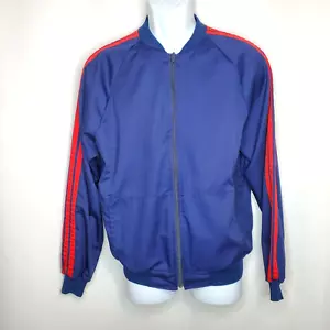 Vintage 70er Jahre Volleys Sport Trainingsjacke M Volleyball blau rot Armstreifen - Bild 1 von 4