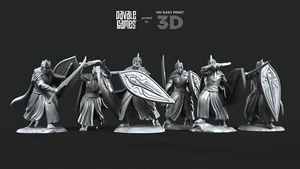Galanthir Elves with Sword and Shield - Davale Games 3D Printed With HQ Resin - Picture 1 of 12