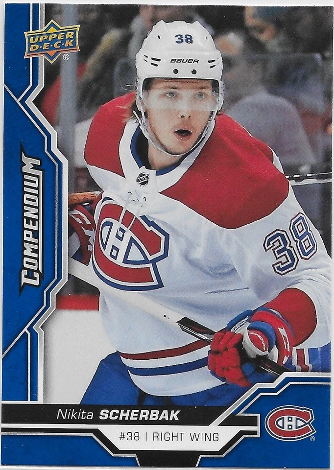 Nikita Scherbak 2018-19 Upper Deck Compendium Blue Parallel Card #208 Canadiens - Image 1 of 1