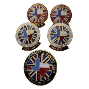 British Motorcycle Owners Assn Pins LOT OF 5 Annual Rallye New Ulm TX 1999 2000 - Picture 1 of 8