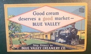 Vtg ADVERTISING INK BLOTTER - Blue Valley Creamery Co - 3.5"x 5.5" - Picture 1 of 4