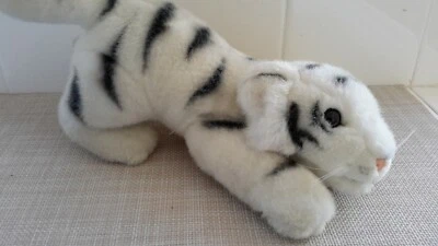Vintage 2000 K&M International White Bengal Tiger Stuffed Plush Toy 11" EUC - Image 1 of 4