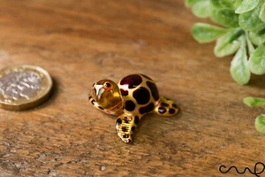 NUEVO Pequeño Hecho a Mano ORO Pequeño Vidrio Tortuga Brillo Jardín Decoración Adorno - Imagen 1 de 7