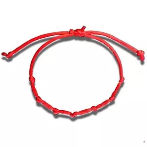 Braccialetto rosso 7 nodi portafortuna, protezione. - Foto 1 di 1