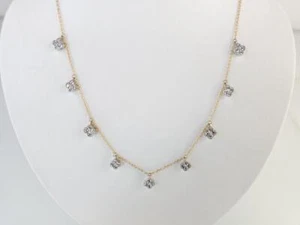 18" 14K Two Tone Gold APX 1/2 CTW Round Diamond Clover Necklace (ML1075207) - Picture 1 of 8