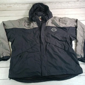 Vintage Harley Davidson Jacke Herren XXL Schwarz Motorräder Biker Windbreaker Mantel - Bild 1 von 15