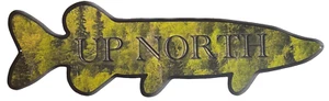 Up North Northern Pike Large Metal Sign 36" x 11.5" - Picture 1 of 3