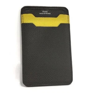 HERMES City Card Case Card Holder Wallet Leather Black ID & Document Holder - Picture 1 of 5