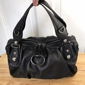 Gucci Black Leather Icon Bit Handbag Medium Horse Bit Satchel Tote Bag - Picture 1 of 24