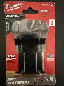 Milwaukee 49-25-1233 OPEN-LOK 1-3/8" Bi-Metall Multi-Material Klinge 3 Stück NEU - Bild 1 von 5