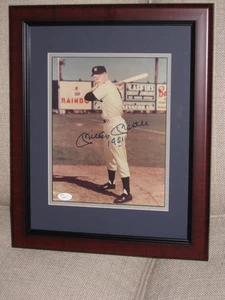 Mickey Mantle Autographed 8x10 FRAMED/MATTED Photograph Inscribed "1951" - JSA - Picture 1 of 10