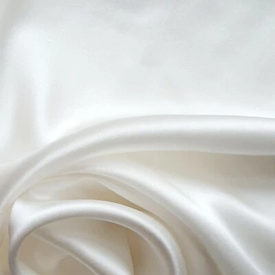 OEKO-TEX 12MOMME 100% PURE REAL MULBERRY SILK SATIN FABRIC MATERIAL 45” PER YARD - Image 1 of 4
