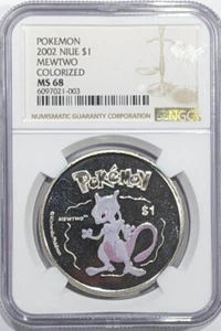 2002 Niue Pokemon Coin - MEWTWO Colorized NGC MS68 - Picture 1 of 2