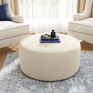 30"Large Round Ottoman Velvet Upholstered Tufted Coffee Table Bedroom Livingroom - Picture 1 of 16