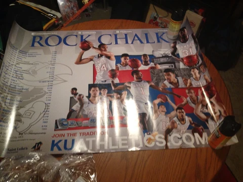 KANSAS JAYHAWKS BASKETBALL SCHEDULE  2014-15 ---36" X 24" POSTER Cover