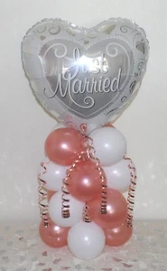 JUST MARRIED - ROSE GOLD - FOIL BALLOON PARTY DISPLAY KIT - TABLE CENTREPIECE - Picture 1 of 2