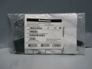 New Lenovo ThinkPad Mini-HDMI to VGA Adapter 4X90F33442 - Picture 1 of 1
