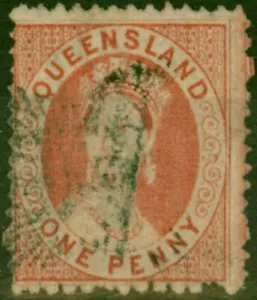 Queensland 1874 1d Pale Rose-Red SG84 Fine Used - Picture 1 of 1