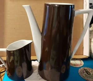 Castile Pattern Coffee Pot and Creamer, Harmony House China, Discontinued - Picture 1 of 5