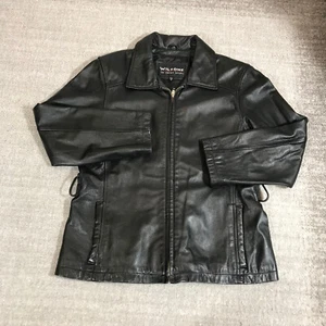 Wilsons Leather Jacket Womens Medium Full ZIp Bomber Moto Biker Casual Ladies - Picture 1 of 12